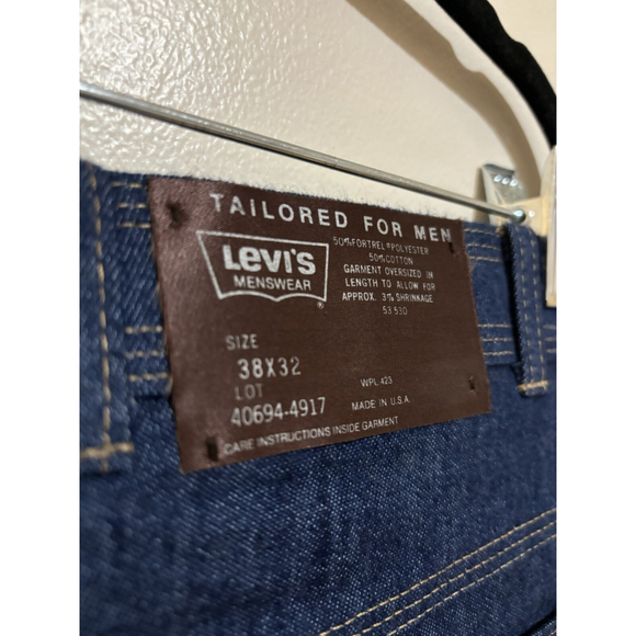 NEW NOS 70s Retro Levi’s Action Casual Mens Vintage NWT 38x32 Dark Blue Jeans - Picture 7 of 11